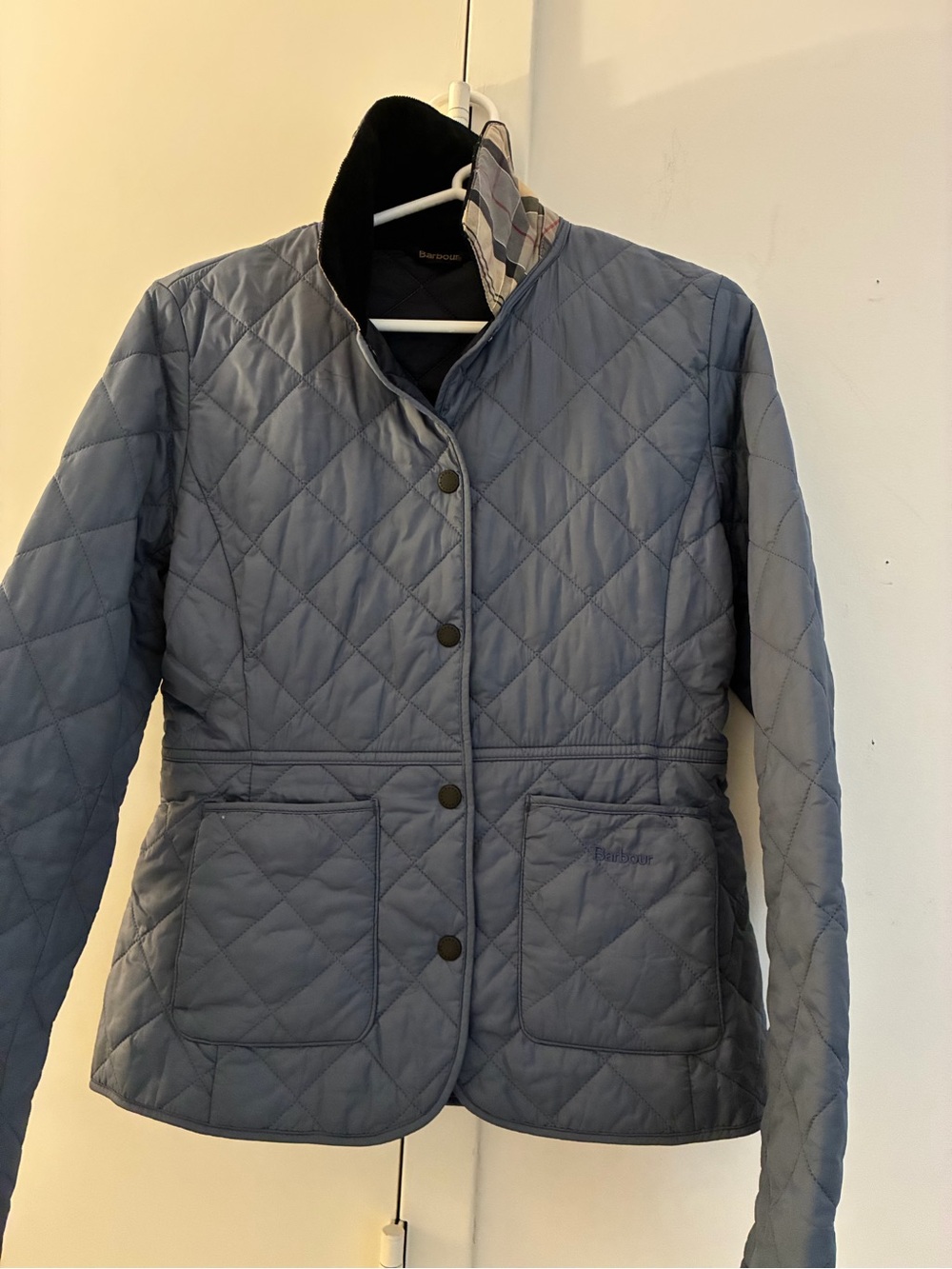 Barbour Quilted Blue/Gray Women's Jacket 6 EUC